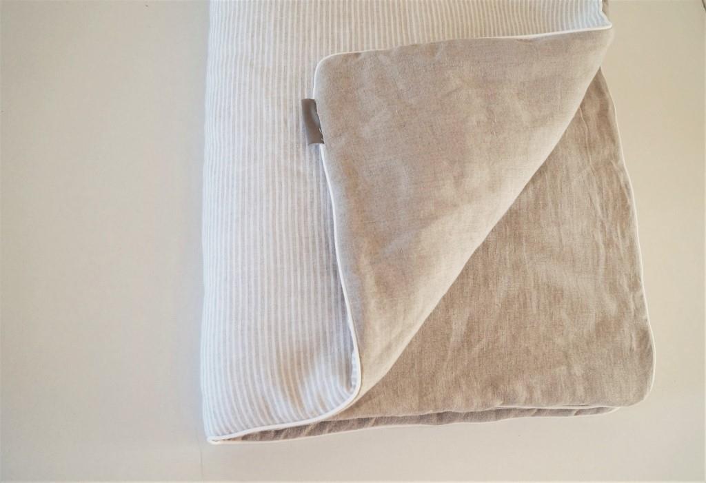 Striped linen throw online blanket