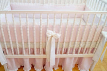 Crib Bumper  -  Linen Crib Bedding  - Girl  Nursery