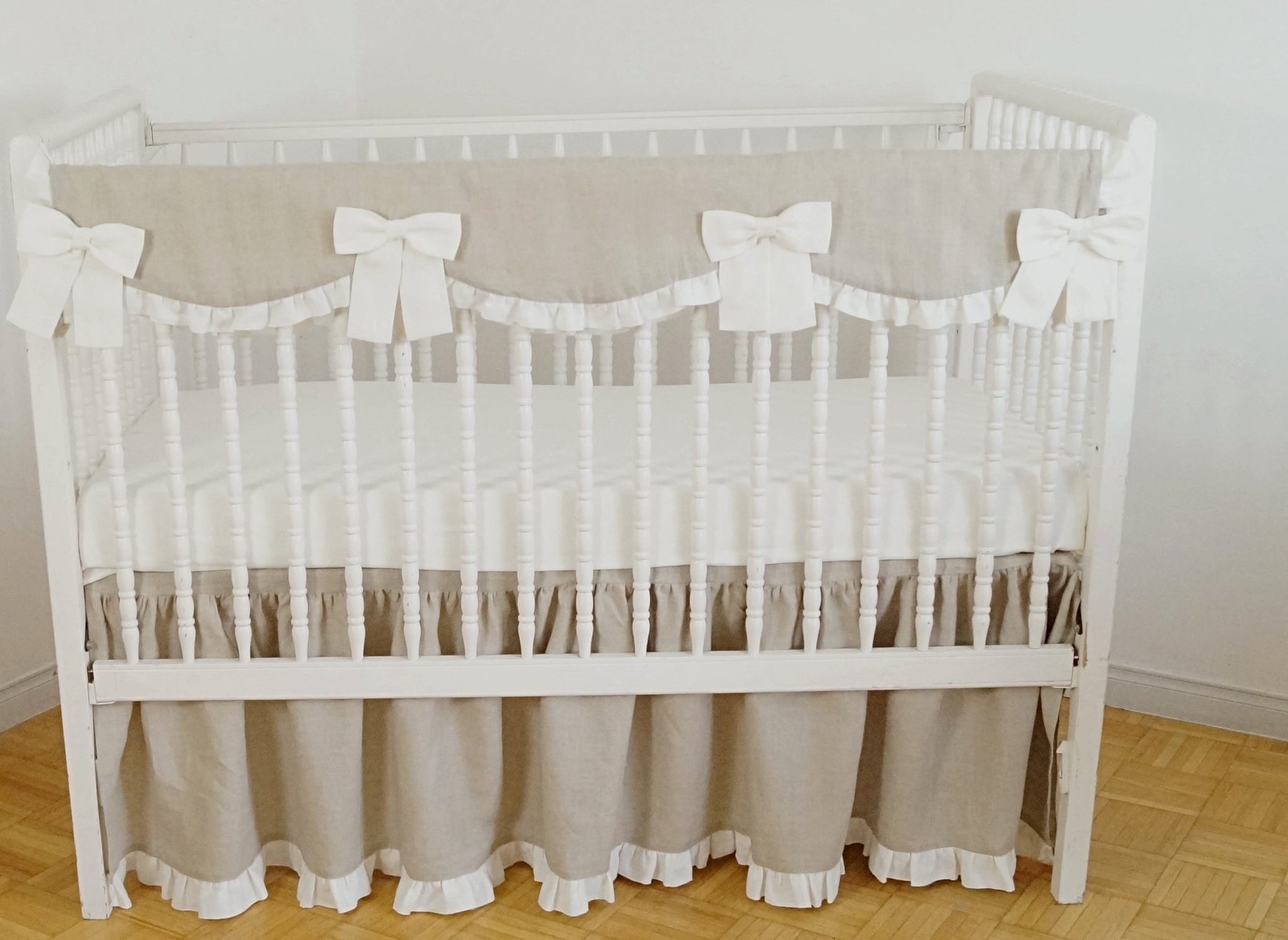 Crib Skirt Gender Neutral Crib Bedding Moods 28x52 White 16