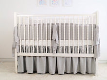 Gray Linen Crib Bedding Set - Moods The Linen Store