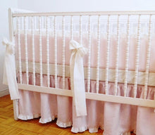 Linen Crib Bedding Set - Girl Nursery - Moods The Linen Store