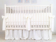 White Linen Crib Bedding Set - Moods The Linen Store